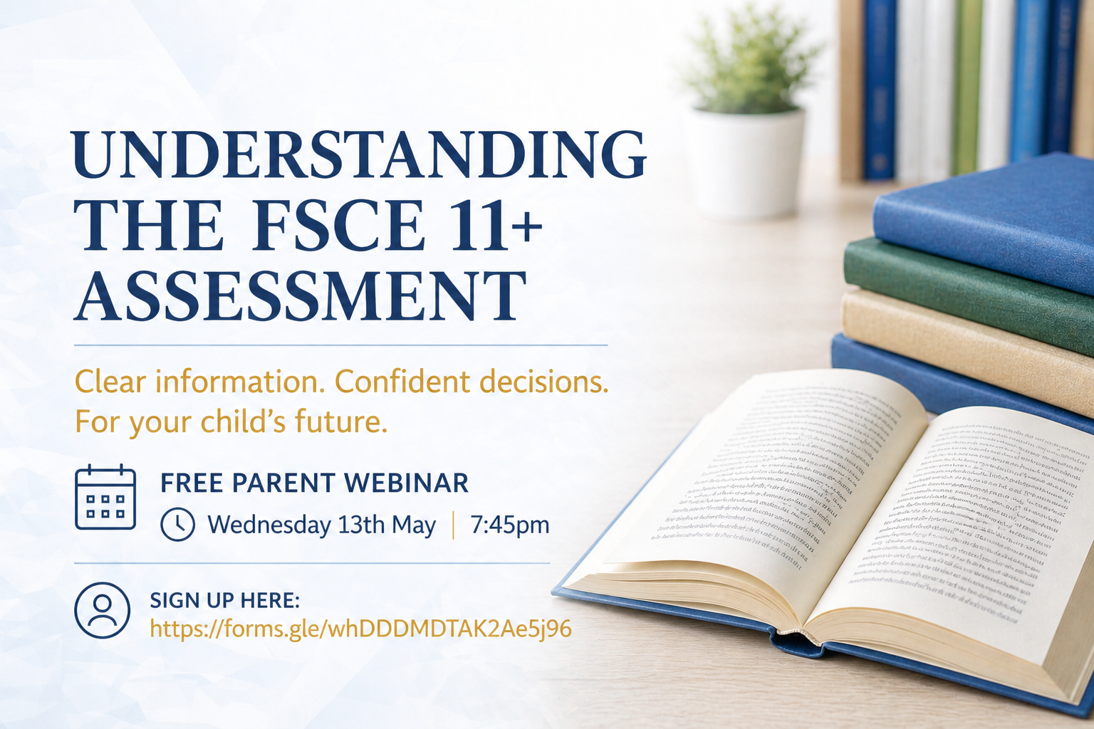 Free Parent Webinar on the FSCE 11+ assessment (Wednesday 13th May)